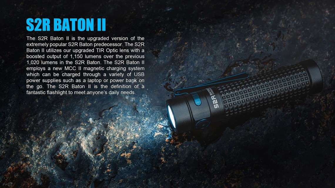 Olight Blue Metal Pocket Clip For Warrior Mini & S2R Baton II Flashlights - Pack Of 2