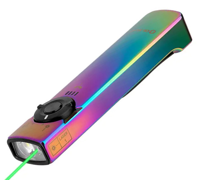 Olight Arkfeld Flat Torch with Green Laser and White Light